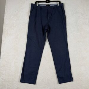 Banana‎ Republic Kentfield Pant Mens 34x32 Navy Blue Cotton Flat Front Casual